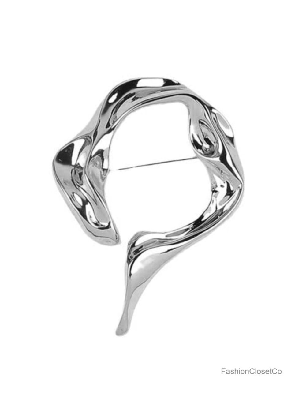 Gold-Tone Plated Irregular Circle Brooch Pin Geometric Lapel Brooch